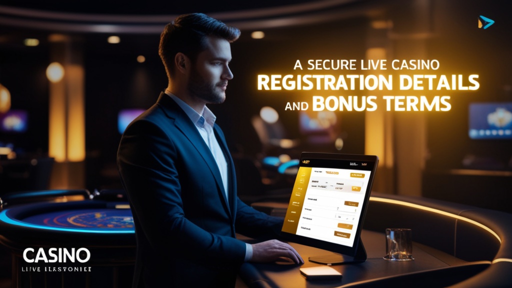 Registrazione sicura e bonus del live casino con tavolo sullo sfondo